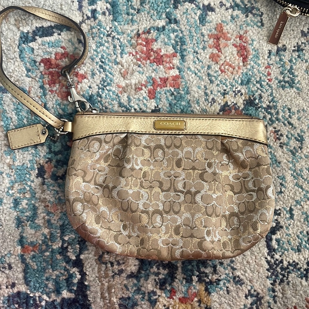 Gold Coach Wristlet